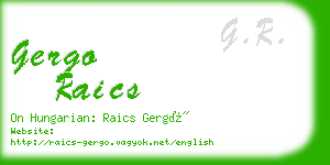 gergo raics business card